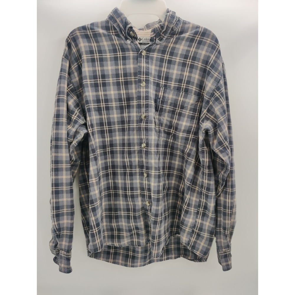 Columbia Mens Flannel Shirt Long Sleeve Button Up Plaid Casual Outdoor Medium